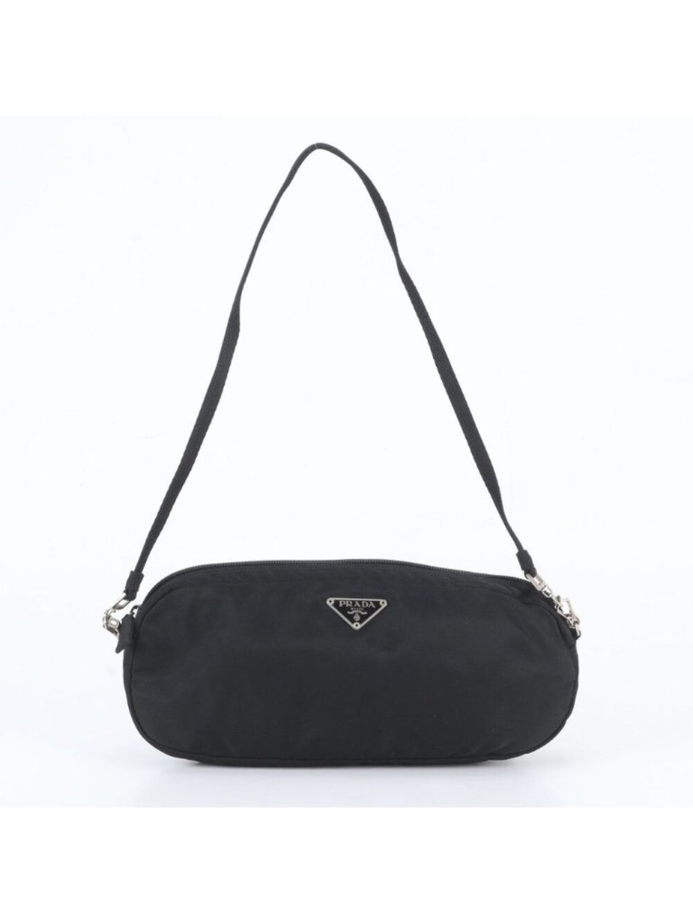 Prada White Tag Tessuto Nylon Triangle Logo Shoulder Bag
